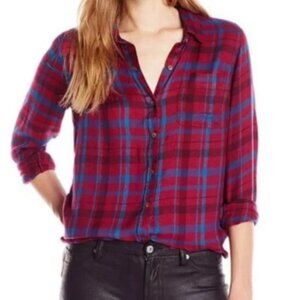 Lucky Brand Button Up Shirt Soft Flannel Plaid Women's Size Medium